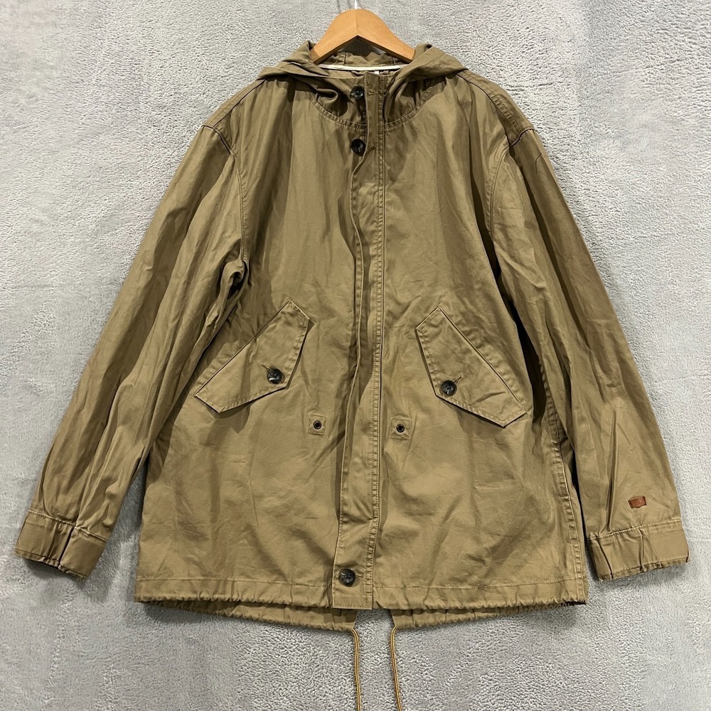 Levi's Jacket Mens‎ Large Canvas Hooded Full Zip Military Field Coat Pockets